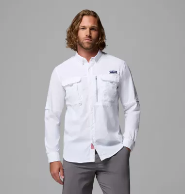 columbia Men's PFG Bahama™ Elite Long Sleeve Shirt White columbia Men's PFG Bahama™ Elite Long Sleeve Shirt White