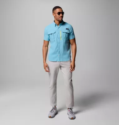 columbia Men's PFG Bahama™ Elite Short Sleeve Shirt Vintage Blue