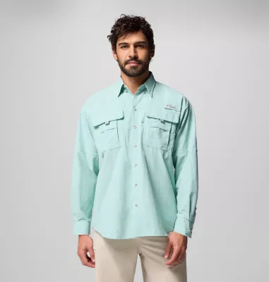 columbia Men’s PFG Bahama™ II Long Sleeve Shirt - Tall Misty Jade