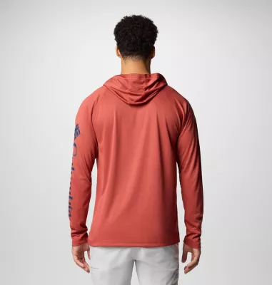 Columbia Men's PFG Terminal Tackle™ Hoodie Dusty Crimson Nocturnal Logo