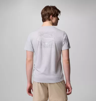 Columbia Men's PFG™ Diamond Fly Short Sleeve Tee Cool Grey Heather Topo Dorado