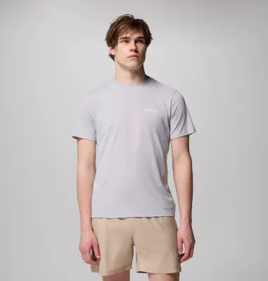 columbia Men's PFG™ Diamond Fly Short Sleeve Tee Cool Grey Heather Topo Dorado