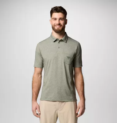 columbia Men's PFG Uncharted™ Polo Shirt Cypress Heather