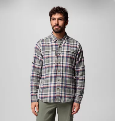 columbia Men's PFG Wild Cast™ Flannel Shirt Cypress Backwater Tartan