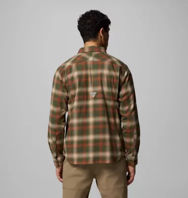 Columbia Men's PHG Roughtail™ Stretch Flannel Long Sleeve Shirt Surplus Green Tracking Check
