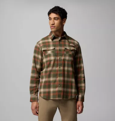 columbia Men's PHG Roughtail™ Stretch Flannel Long Sleeve Shirt Surplus Green Tracking Check