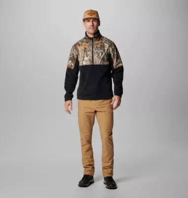 Columbia Men's PHG™ Fleece Overlay II Quarter Zip Fleece Pullover Black Realtree Edge