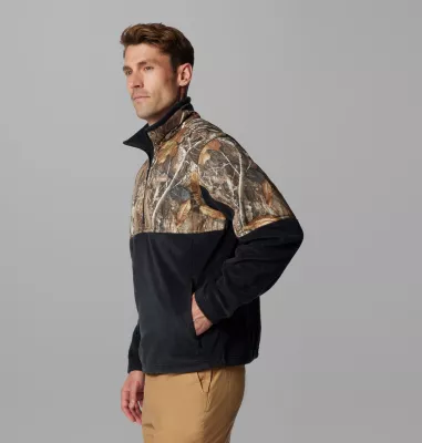 Columbia Men's PHG™ Fleece Overlay II Quarter Zip Fleece Pullover Black Realtree Edge