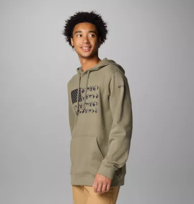 Columbia Men's PHG™ Game Flag II Hoodie Stone Green Black Hunt Flag