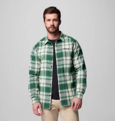 columbia Men's Pitchstone™ Heavyweight Flannel II – Tall Rain Forest Twilight Ombre