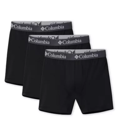 columbia Men's Poly Stretch Boxer Brief - 3 Pack Black