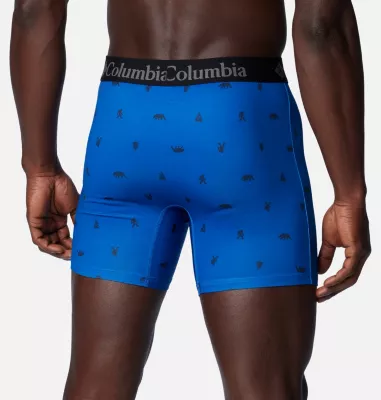 Columbia Men's Printed 360 Stretch 3-Pack Boxer Brief Col Navy/Blue /Radia