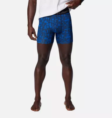 Columbia Men's Printed 360 Stretch 3-Pack Boxer Brief Col Navy/Blue /Radia