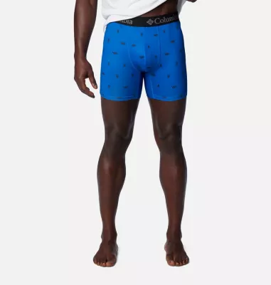 columbia Men's Printed 360 Stretch 3-Pack Boxer Brief Col Navy/Blue /Radia