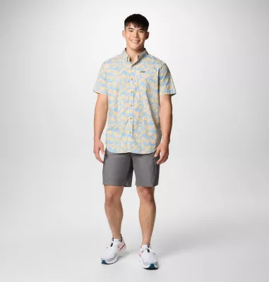Columbia Men's Rapid Rivers™ Printed Short Sleeve Shirt Ripple Blue Vined