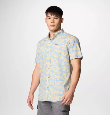 Columbia Men's Rapid Rivers™ Printed Short Sleeve Shirt Ripple Blue Vined