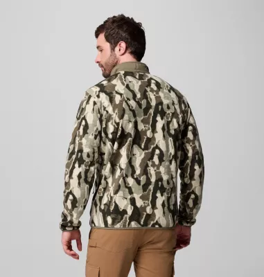 Columbia Men's Sequoia Grove™ Printed Full Zip - Tall Stone Green Treebark