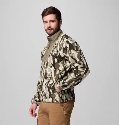 Columbia Men's Sequoia Grove™ Printed Full Zip - Tall Stone Green Treebark