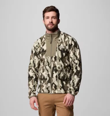 columbia Men's Sequoia Grove™ Printed Full Zip - Tall Stone Green Treebark