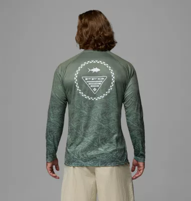 Columbia Men's Super Terminal Tackle PFG™ Border Circle Long Sleeve Shirt Misty Jade Tunny