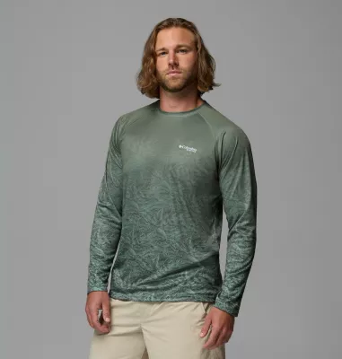 Columbia Men's Super Terminal Tackle PFG™ Border Circle Long Sleeve Shirt Misty Jade Tunny