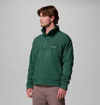 Columbia Men's Sweater Weather™ Relaxed Fit Half Snap Pullover Rain Forest Heather