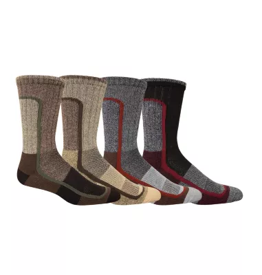 columbia Moisture Control Color Block Crew Socks - 4 Pack Tan Brown