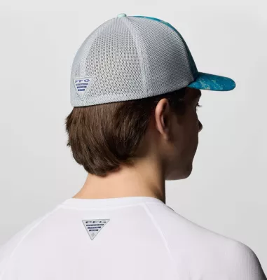 Columbia PFG Camo Mesh™ Ball Cap Blue Echo Seamoss Print