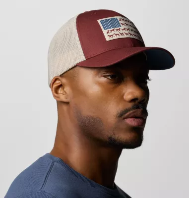 Columbia PHG Game Flag™ Mesh Ball Cap Red Rocks Dark Stone Dog Flag