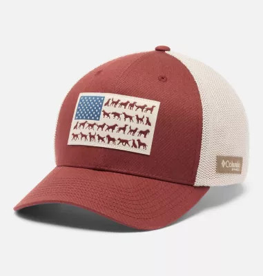 columbia PHG Game Flag™ Mesh Ball Cap Red Rocks Dark Stone Dog Flag