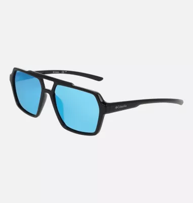 columbia Titan Pass Polarized Sunglasses Shiny Black Ice Blue