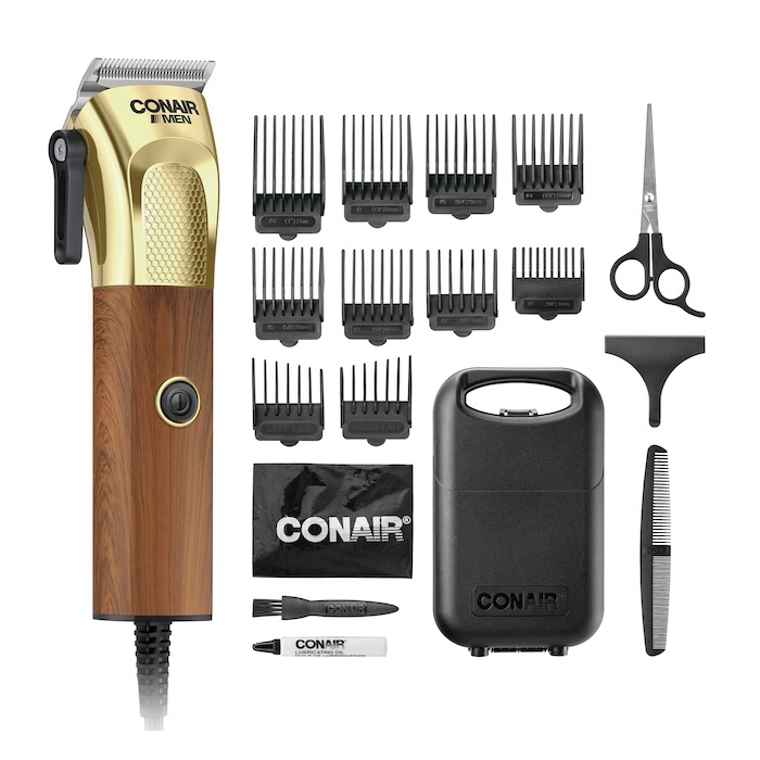 Comair 19-Piece Performance Home Haircutting Kit With Adjustable Taper Lever And 10 Guide Combs