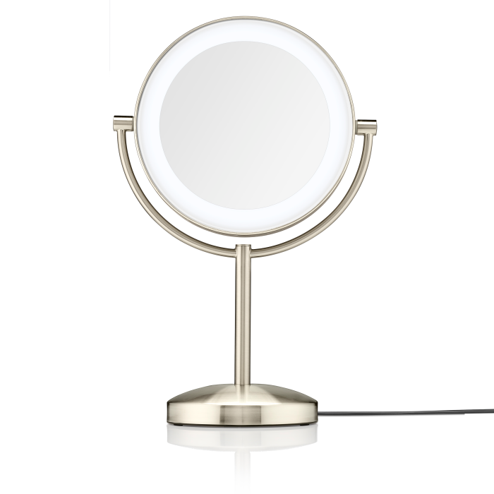 Comair 1x/10x Brushed Satin Nickel Lighted Makeup Mirror