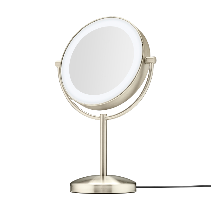 comair 1x/10x Brushed Satin Nickel Lighted Makeup Mirror
