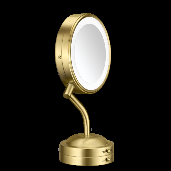 Comair LED-Lighted 1x/5x Magnification Mirror In Brushed Brass