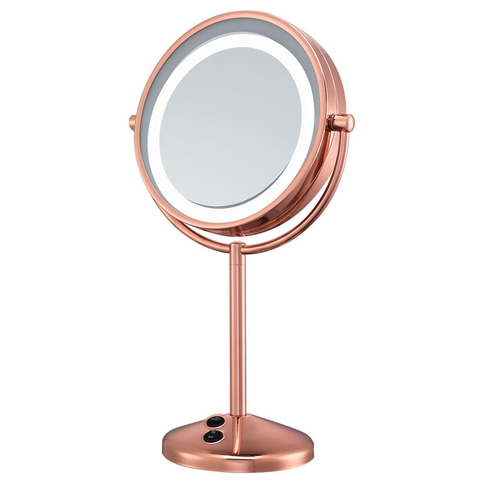 Comair Reflections 1x/10x LED Rose Gold Makeup Mirror
