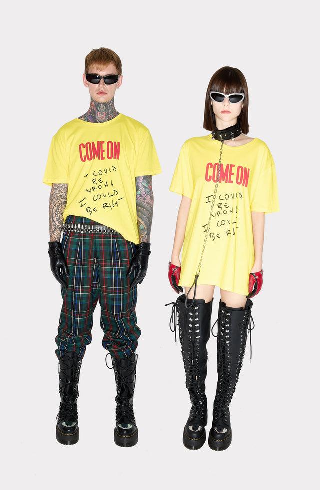 come on T-SHIRT COME ON YELLOW