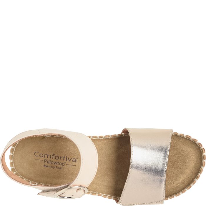 Comfortiva Eldorah Wedges Beige/Gold (Metallic)
