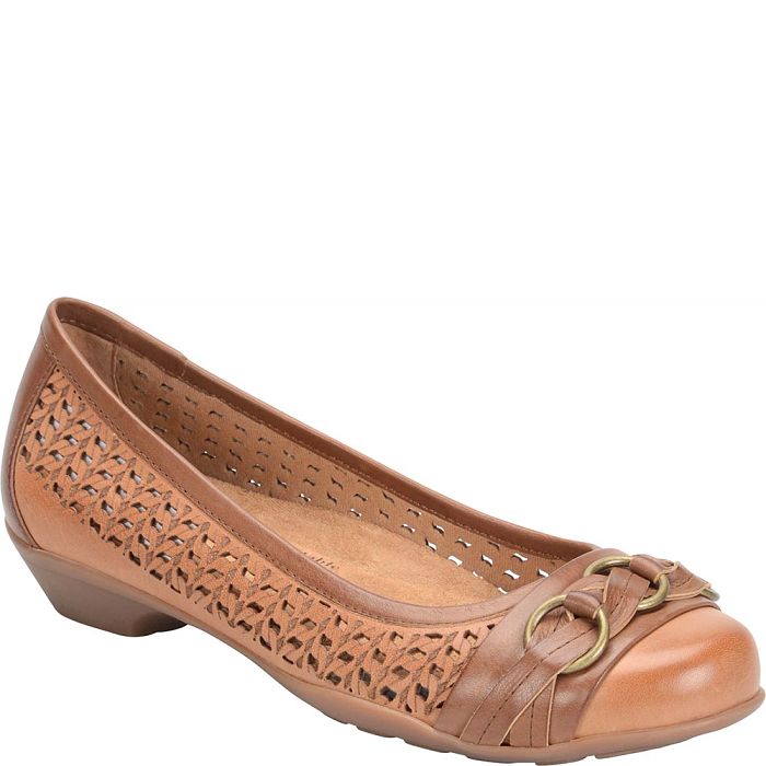 Comfortiva Posie Perforated Flats Sand (Tan)