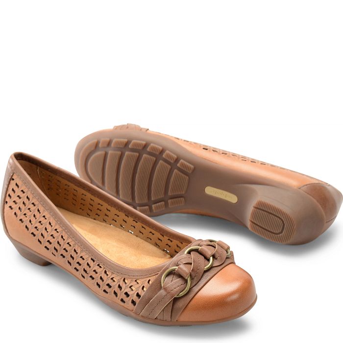 comfortiva Posie Perforated Flats Sand (Tan)