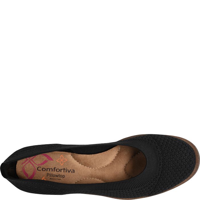 Comfortiva Rena Flats Black
