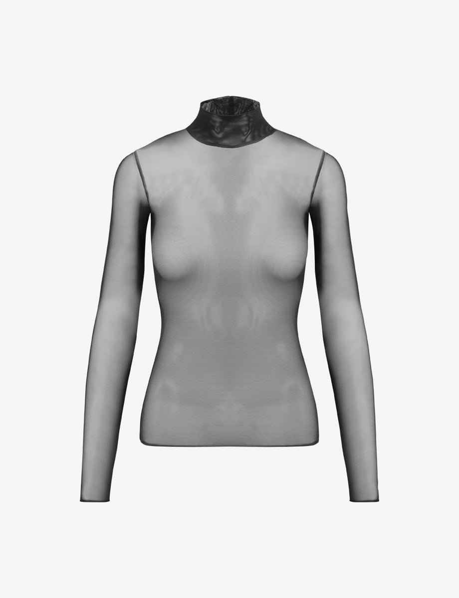 commando Chic Mesh Long Sleeve Turtleneck