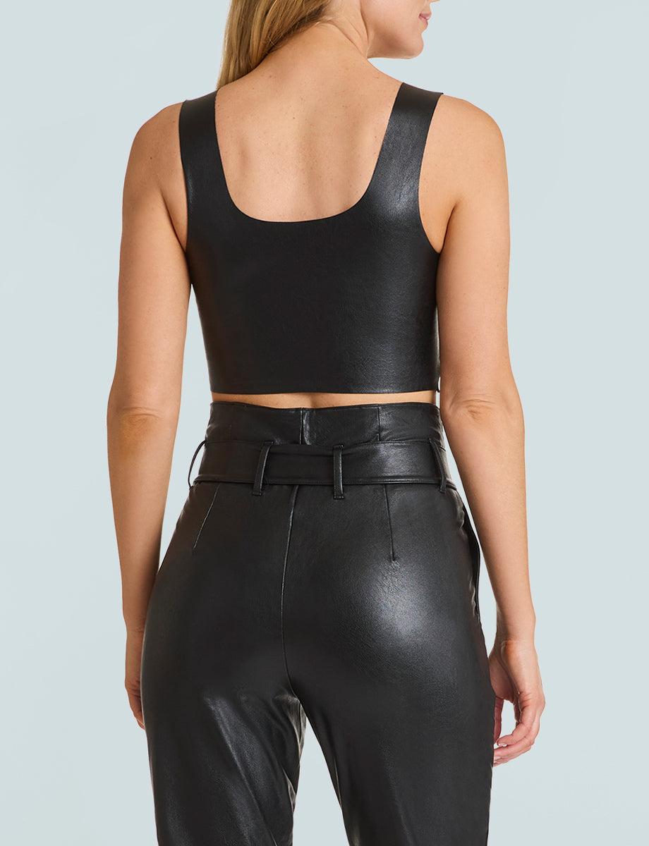 Commando Faux Leather Squareneck Crop Top