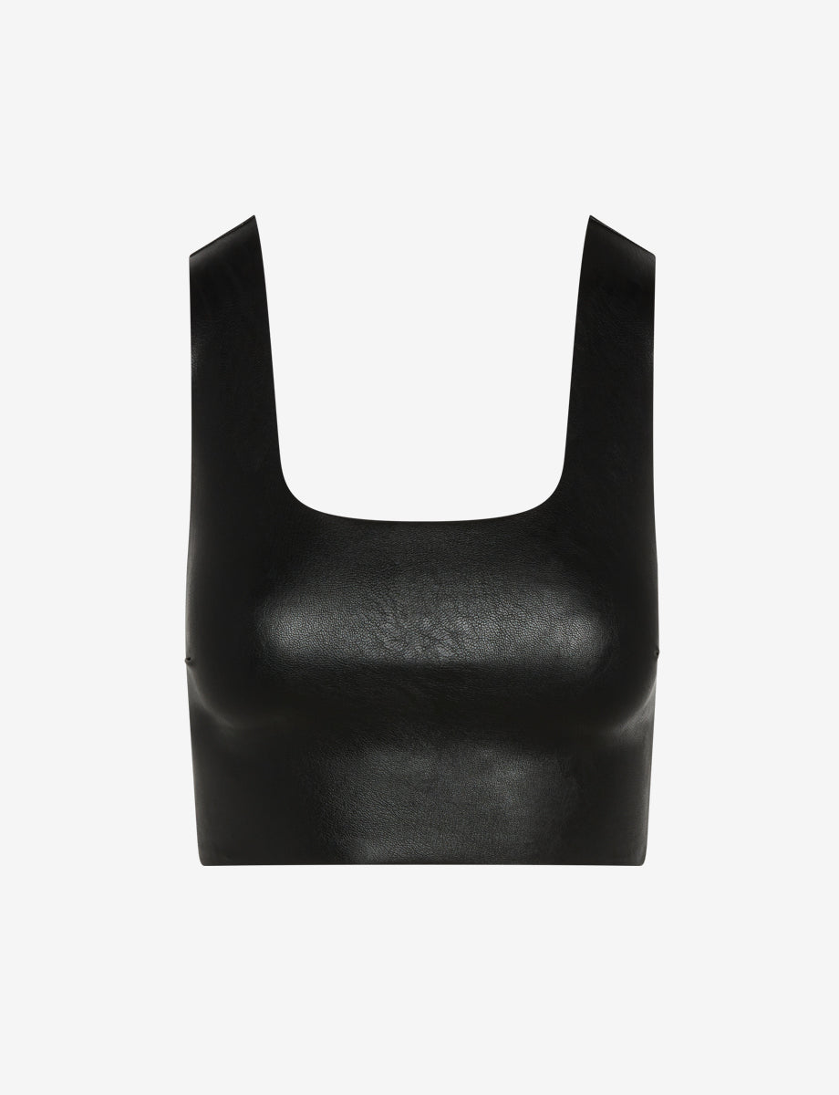 Commando Faux Leather Squareneck Crop Top
