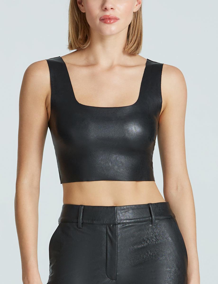 Commando Faux Leather Squareneck Crop Top