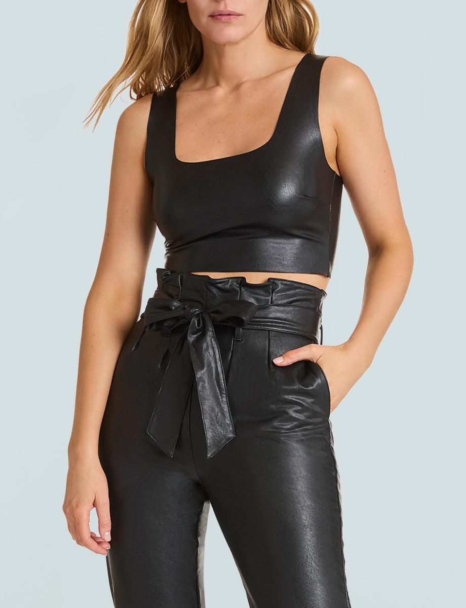 commando Faux Leather Squareneck Crop Top