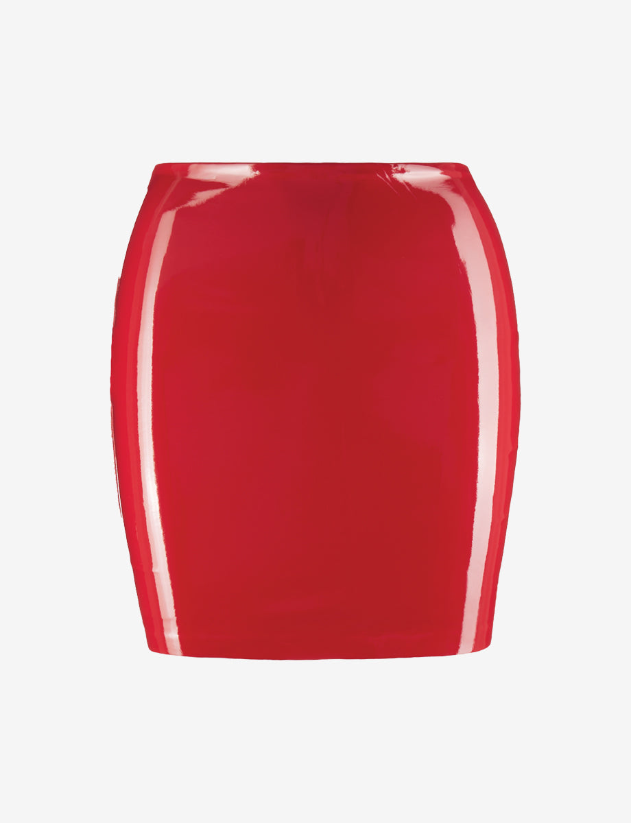 commando Faux Patent Leather Micro-Mini Skirt