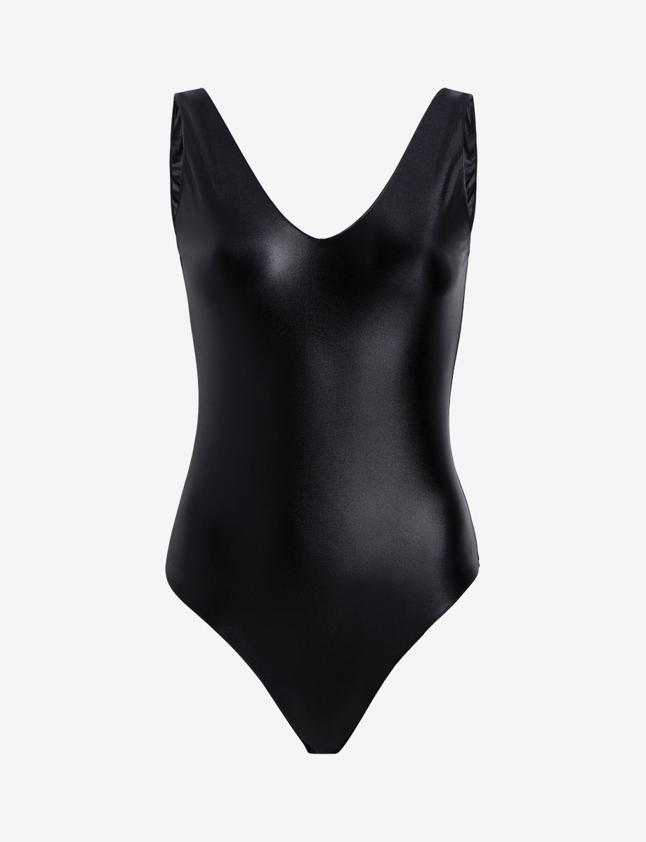 commando Matte Metallic Deep-V Bodysuit