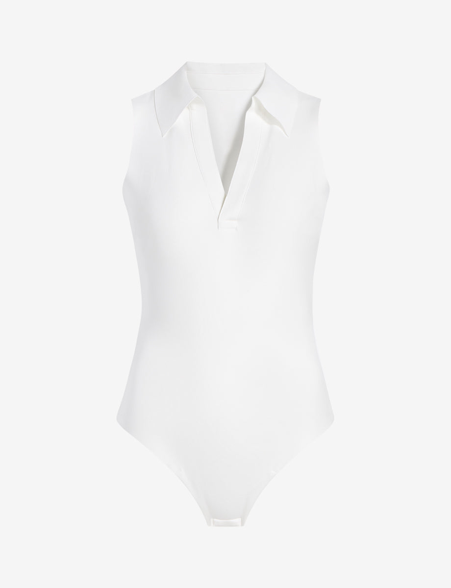 commando Neoprene Sleeveless V-Neck Polo Bodysuit