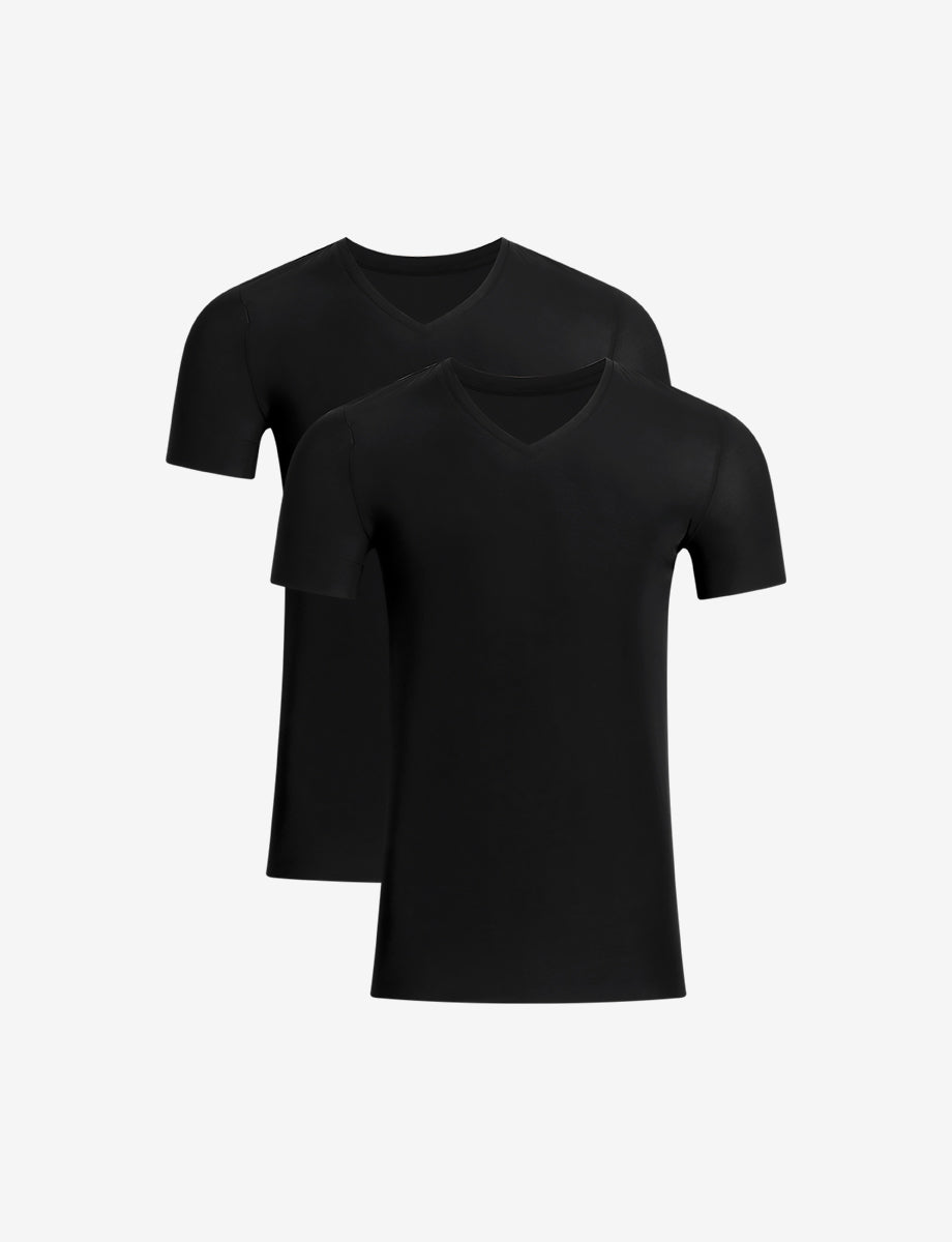 Commando Men's Classic Microfiber V-Neck Undershirt 2-Pack